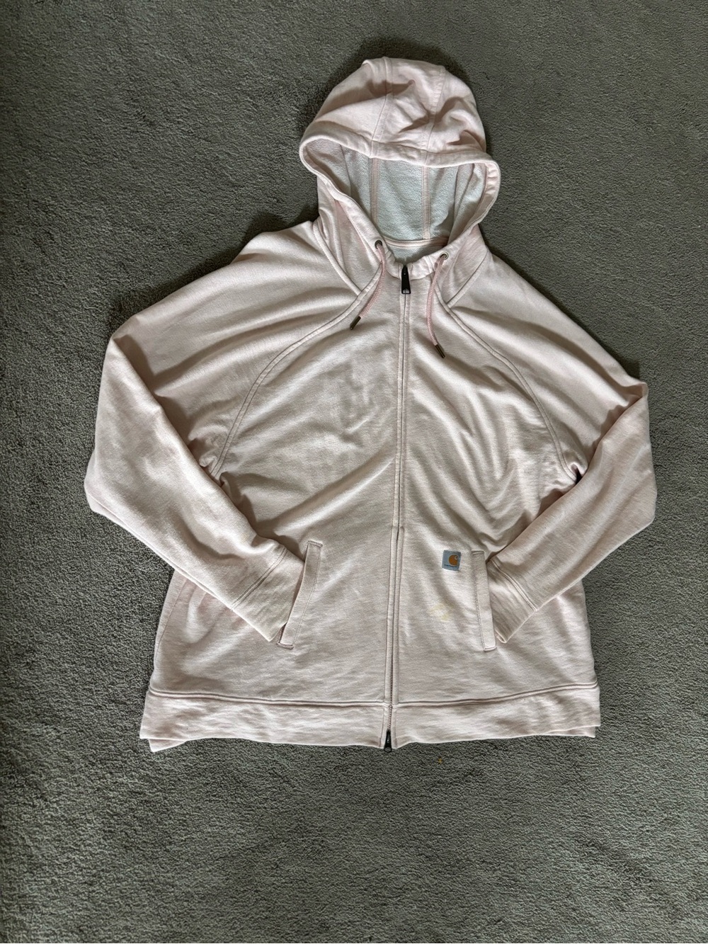 Carhartt Women's Pale Pink Full-Zip Hooded Sweatshirt